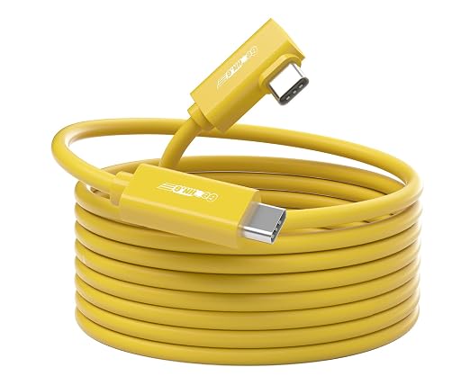 Fiber Optic USB C Tethering Cable 25FT, Right Angle 10Gbps USB 3.2 Gen 2 by GeoHNG