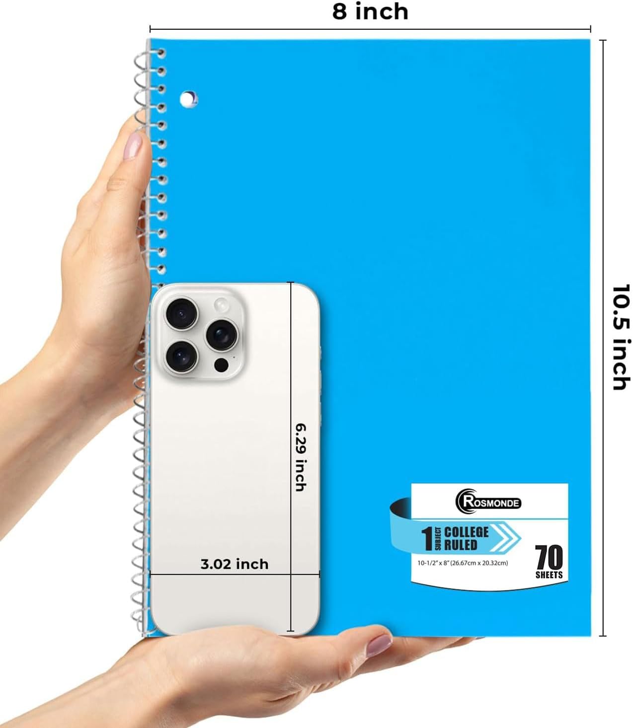 720 Packs (Pallet) 1 Subject Notebooks, Spiral Notebook Bulk, College Ruled, Pallet of Notebooks,70 Sheets (140 pages), 8 x 10-1/2",Bulk Spiral Notebooks for School & Office, 4-7 Days Transit