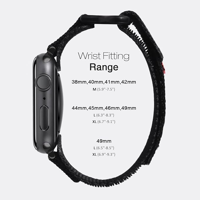 Nereides Compatible with Apple Watch Band Ultra 3/2/1, Nylon Sports Strap with - Image 5