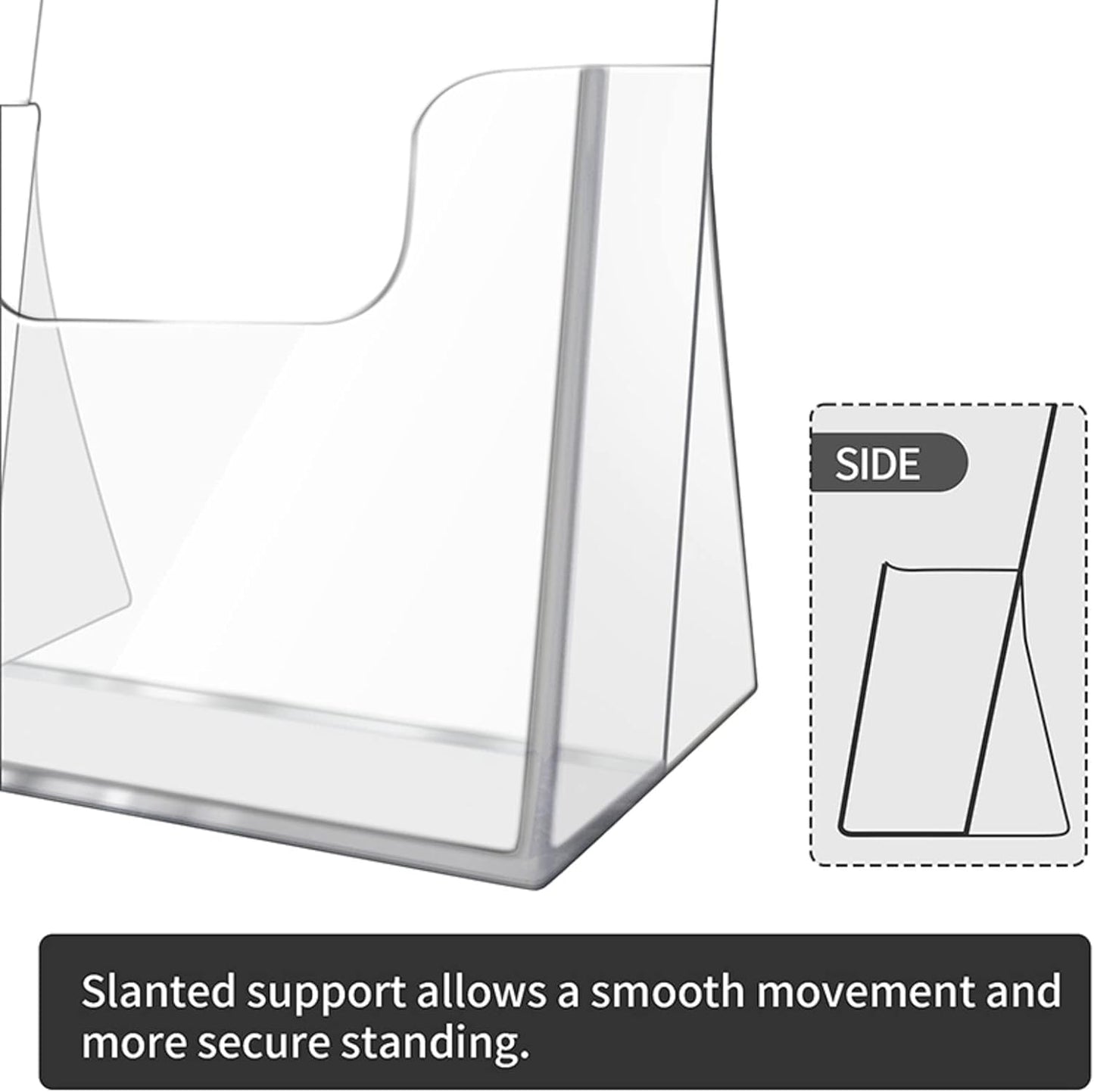 zavekia Acrylic Brochure Holder,6 packs Thicker Countertop Literature Holder Plastic Flyer Display Stand for Magazine (6 packs)