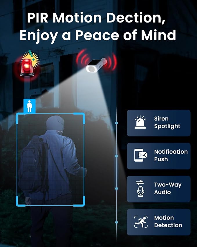 ANRAN 2K Cameras for Home Security Outside, Solar Security Cameras Wireless - Image 4