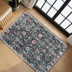 Lahome Moroccan Washable Rug, 2x3 Black Entryway Rugs by Lahome