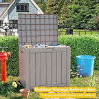 PatioZen 30 Gallon Resin Deck Box, Lockable Outdoor Storage Box - Image 3