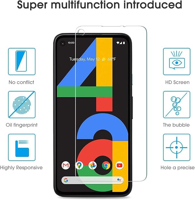 OMOTON Screen Protector for Google Pixel 4a, Scratch - Image 5