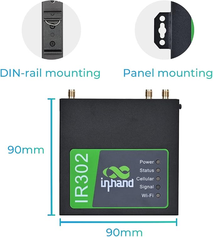 InHand Networks IR302 Industrial IoT 4G LTE VPN Cellular Router, LTE Cat 4+ - Image 4