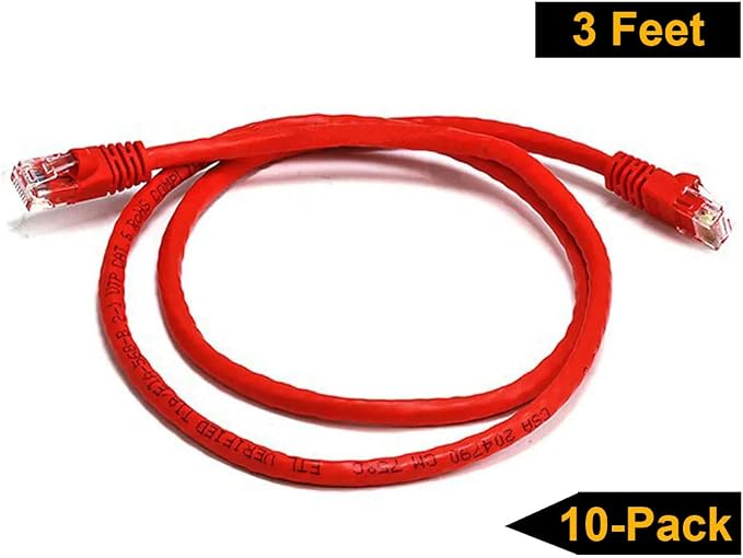 iMBAPrice 50 Feet Long Red Cat5e RJ45 Computer Network Ethernet Patch Cable - Image 3