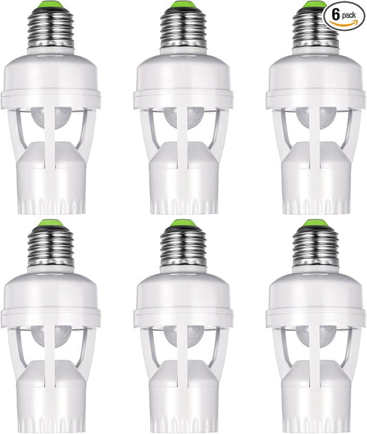 Hortsun 6 Pieces Motion Sensor Light Socket Smart Screw in Light Bulb Outlet by Hortsun