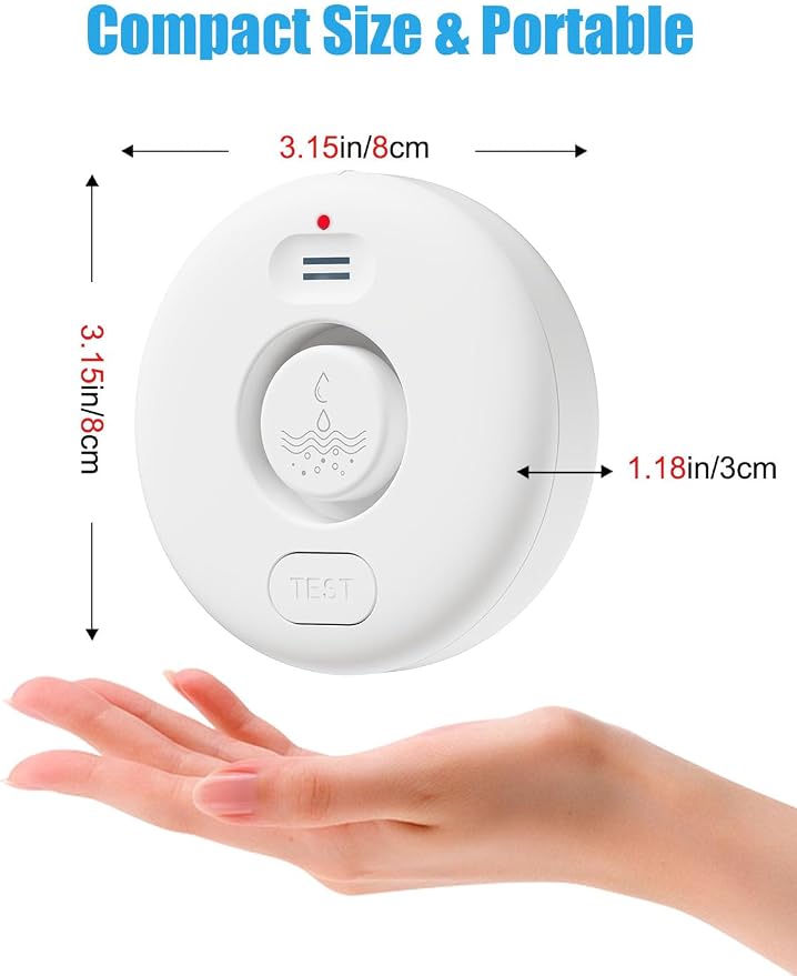 3 Pcs WD71 Water Leak Alarm Detector, 120dB Loud Alert Water Sensor, Can Use - Image 6