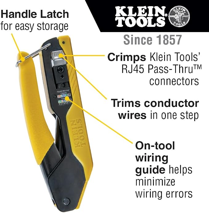 Klein Tools VDV026-813 RJ45 Ethernet Cable Tester and Crimper Kit, Pass-Thru - Image 3