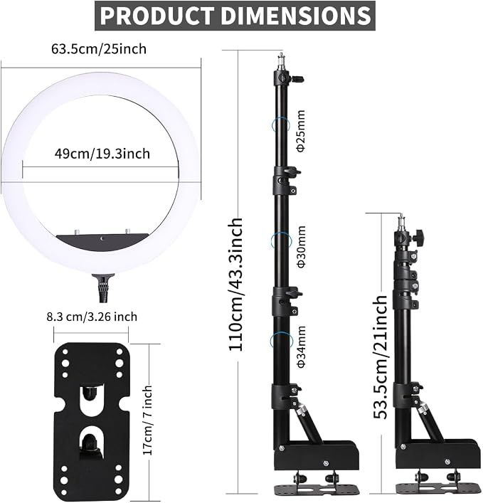 25 '' Ring Light Wall Mount - Image 3