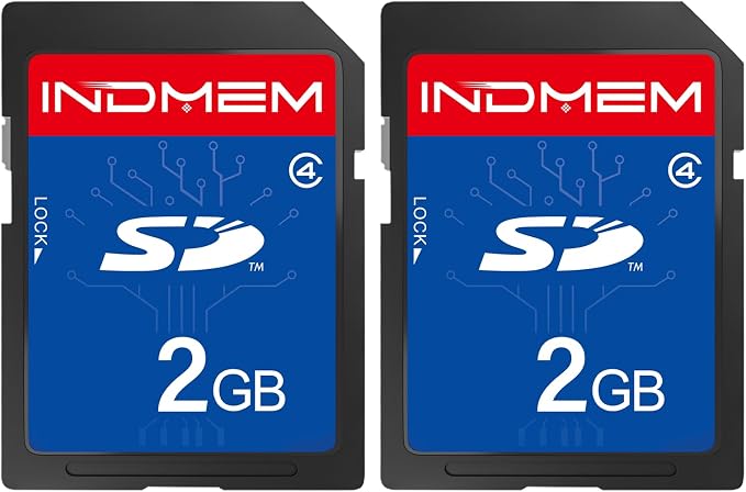 INDMEM 2 Pack SD Card 2GB Class 4 Flash Memory Card 2G SLC Stanard Secure by SINOBRIGHT
