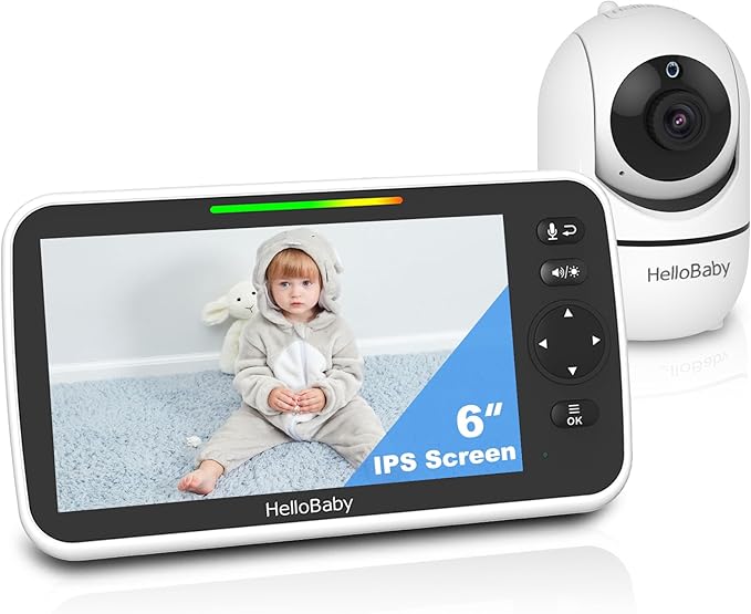 HelloBaby 6'' World First IPS 30H Battery Split-Screen Video Baby Monitor by HelloBaby