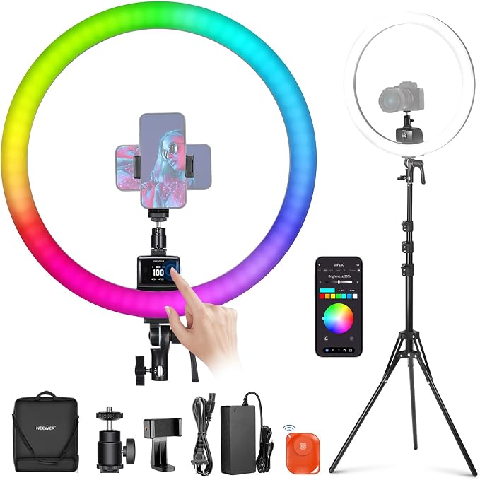 NEEWER SRP18C 18 Inch RGB LED Ring Light Kit by Neewer
