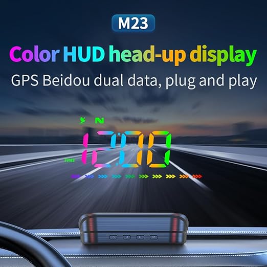 Heads Up Display M23 Color, GPS Digital Speedometer MPH - Image 2