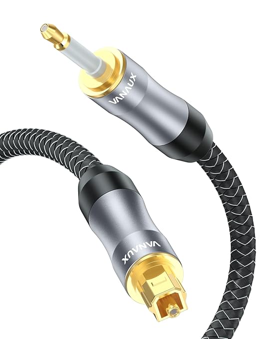 VANAUX Toslink to Mini Toslink Digital Optical Cable, S/PDIF Fiber Optic Audio by VANAUX