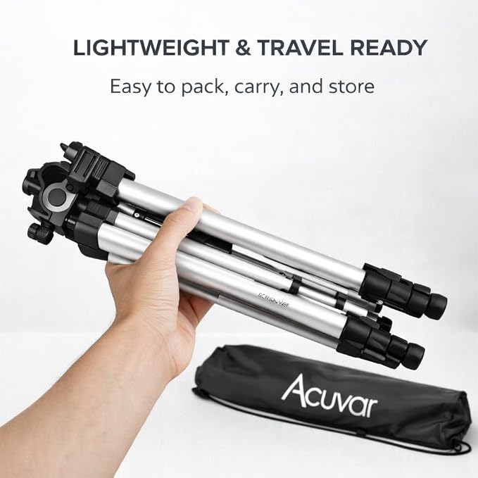 Acuvar 50” Phone Tripod with Rotating Mount – Vertical & Horizontal Filming - Image 8