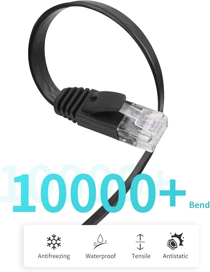 REXUS Retractable Cat 6 Flat Ethernet Network Cable 6.6 FT, 10 Gigabit High - Image 6