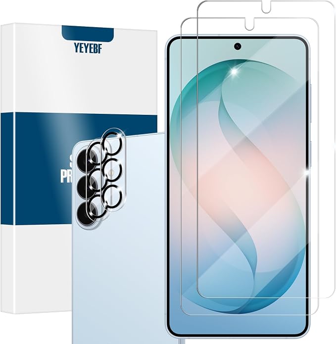 Galaxy S26 Screen Protector + Camera Lens Protector, Full Coverage Tempered by YEYEBF