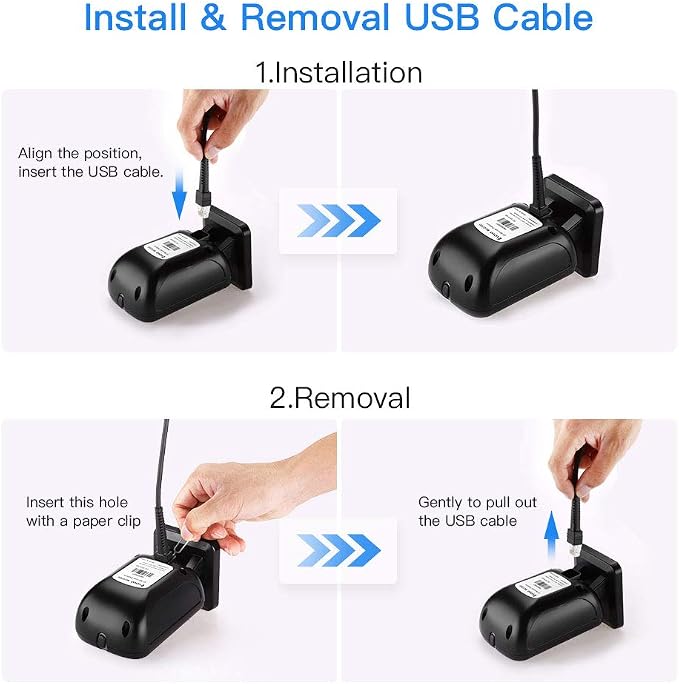 Eyoyo 1D 2D Desktop Barcode Scanner, Omnidirectional Hands-Free USB Wired - Image 4