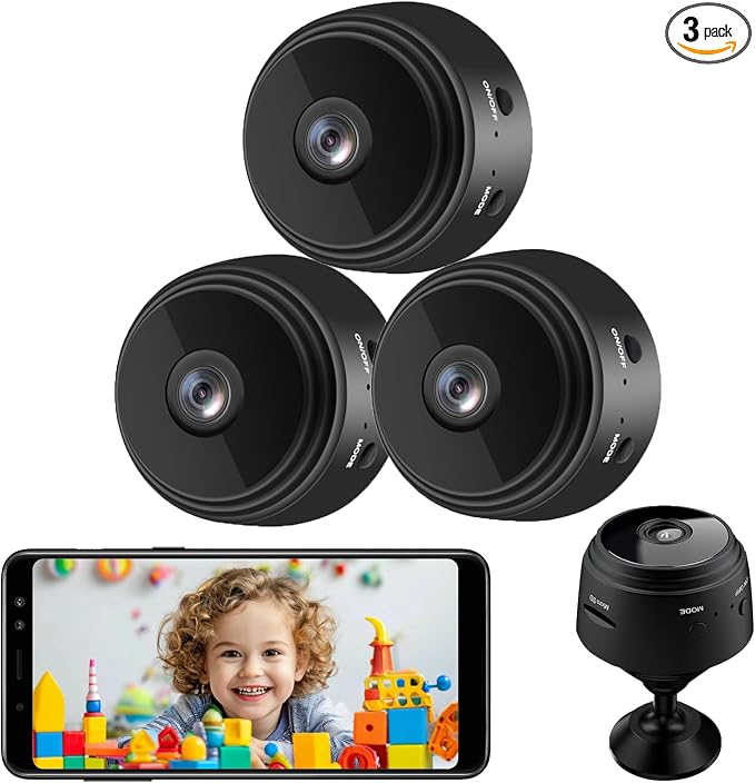 senri 3 Pack Mini Security Camera, 1080P HD WiFi Home Indoor Outdoor Camera by senri