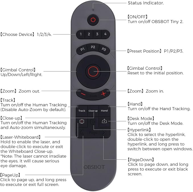 OBSBOT Tiny 2 Remote Control, Smart Remote - Image 5