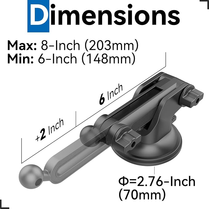 SkyTian for Garmin GPS Car Mount Replacement Sticky Suction Cup 17mm Ball Mount - Image 8