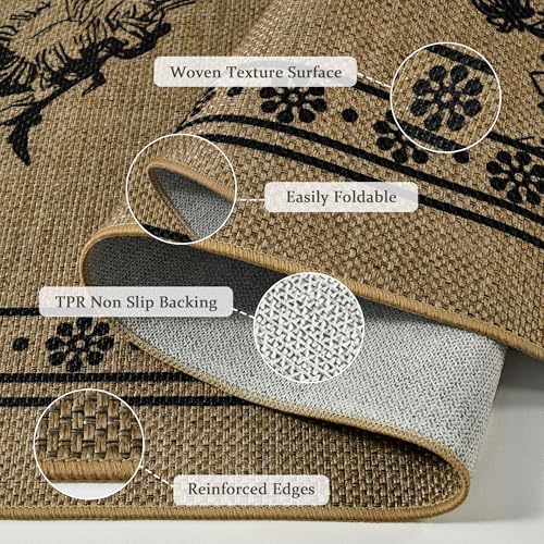 Easy Jute Outdoor Rug, Washable 3x5 Front Door Mat - Image 7