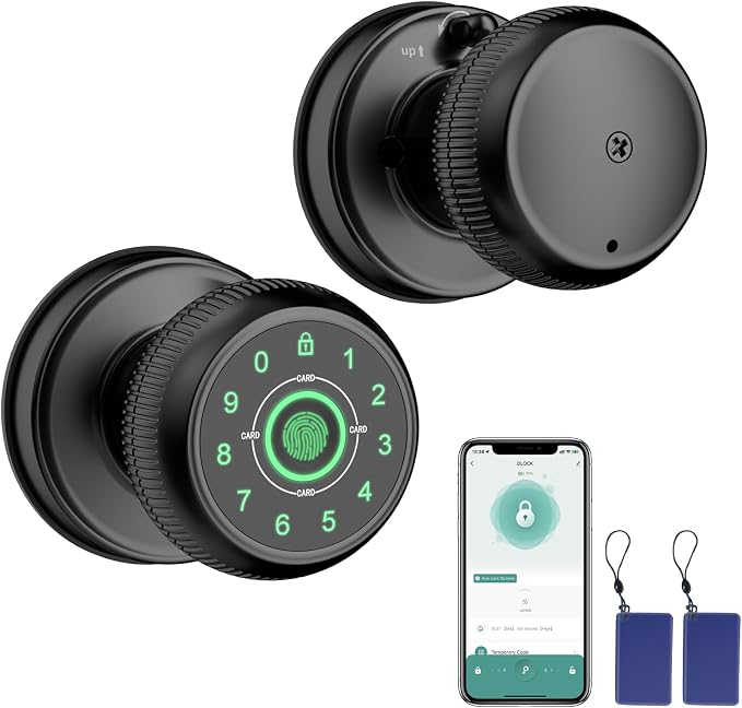 BIWIBON 5-in-1 Smart Door Knob, Fingerprint Door Knob by BIWIBON