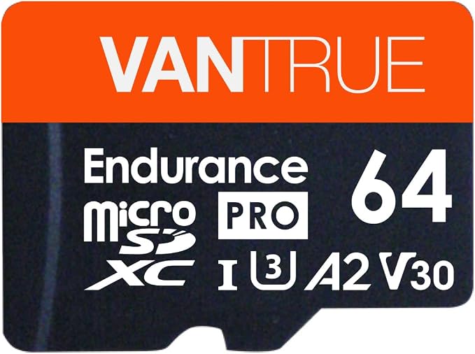 Vantrue 64GB microSD Card with Adapter, U3 UHS-I High Speed SD Card by VANTRUE