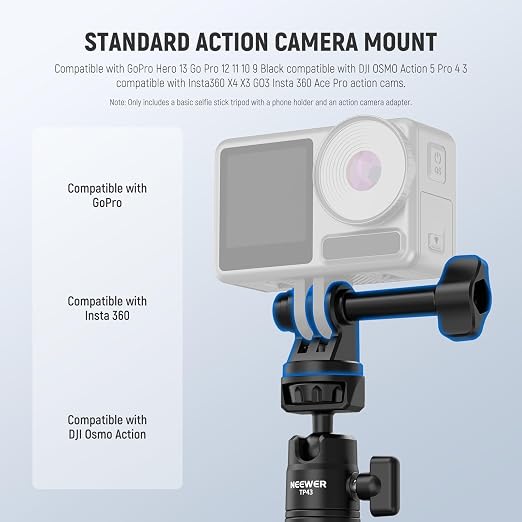 NEEWER Basics Mini Desk Selfie Stick Tripod Compatible - Image 5