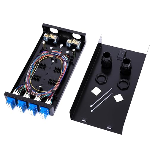 Duplex Fiber Enclosure with 24 Port LC-OS1 Box, LC-OS1 Cables, Wall Mount by ProfessionalFiberNetworkDevicemanufacturer