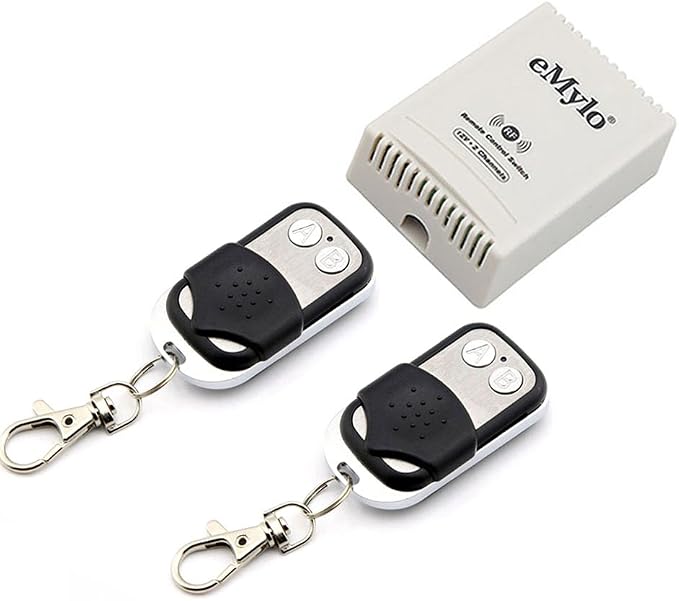 eMylo DC 12V 2CH RF Relay Smart Wireless Remote Control Light Switch Garage by eMylo