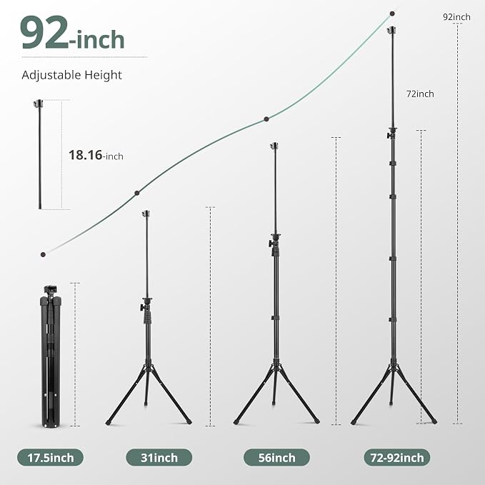 Sensyne 92" Cell Phone Tripod, Selfie Stick Tripod - Image 4