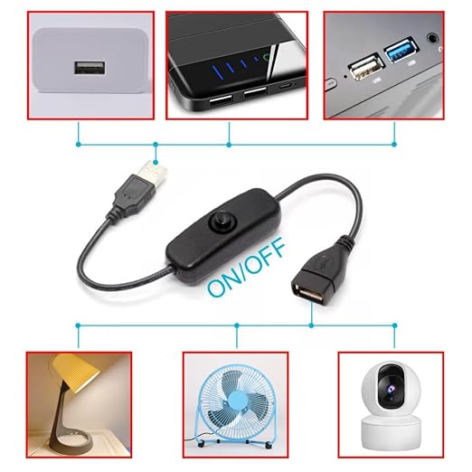 ChenYang USB Power Switch Extension Cable USB Male to Female - Image 3