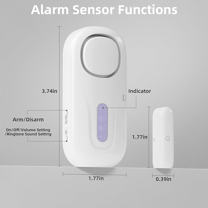 Door Alarms for Kids Safety, 120dB Wireless Window Security Sensor - Image 2