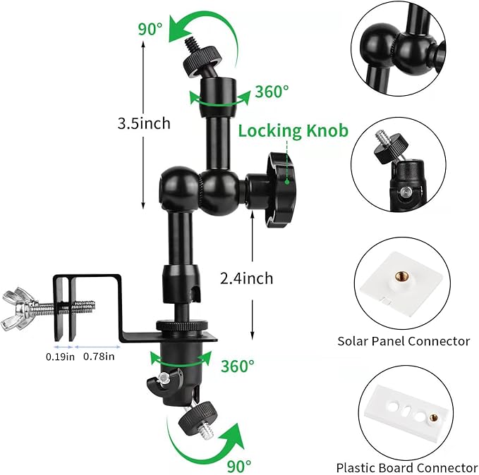 2-in-1 Gutter Mount for Solar Panel, Stick Up Cam Battery, Spotlight Cam and - Image 4