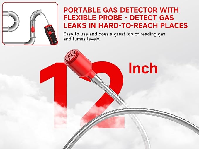 Carbon Monoxide Detector, 12 Inch Long Bendable Sensor, Alarms Battery Operated - Image 3