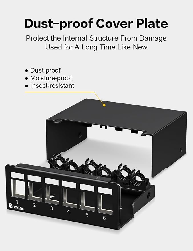 6 Port Patch Panel Blank Keystone Patch Panel STP&UTP Compatible - Image 5