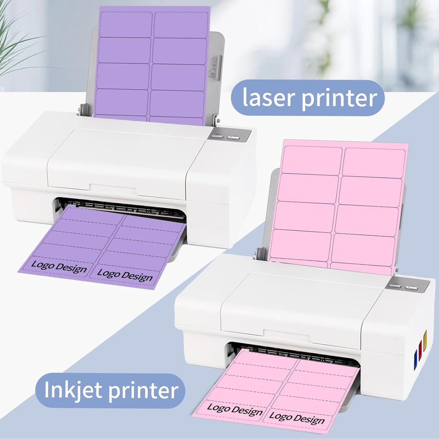 Shipping Labels Stickers, 2"×4" Printable Mailing Label for Laser/Inkjet Printing- Matte Pink, Permanent Adhesive Labels Stickers
