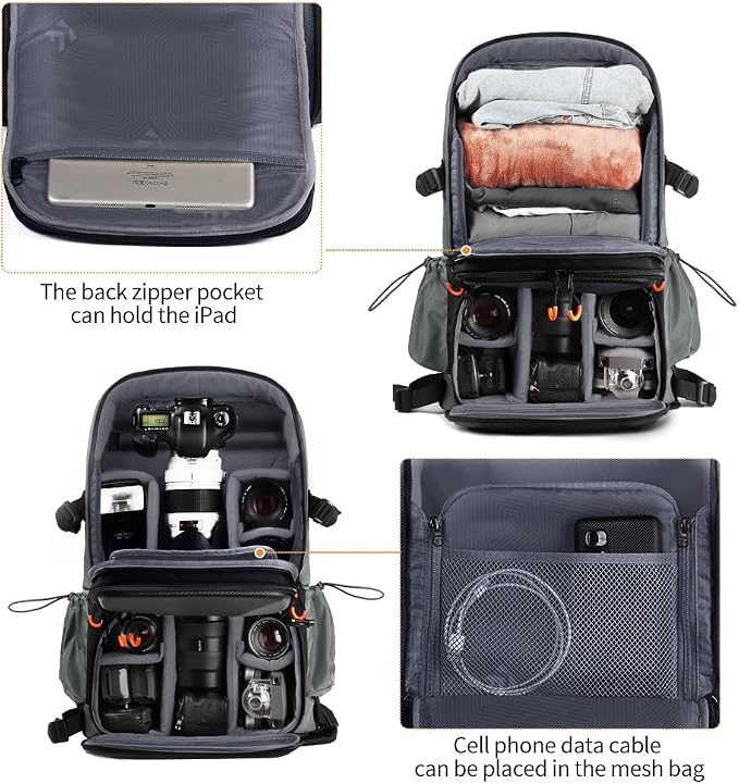 K&F CONCEPT Camera Bag EVA Waterproof 2 in 1Camera Backpack Shoulder Bag 32L - Image 4