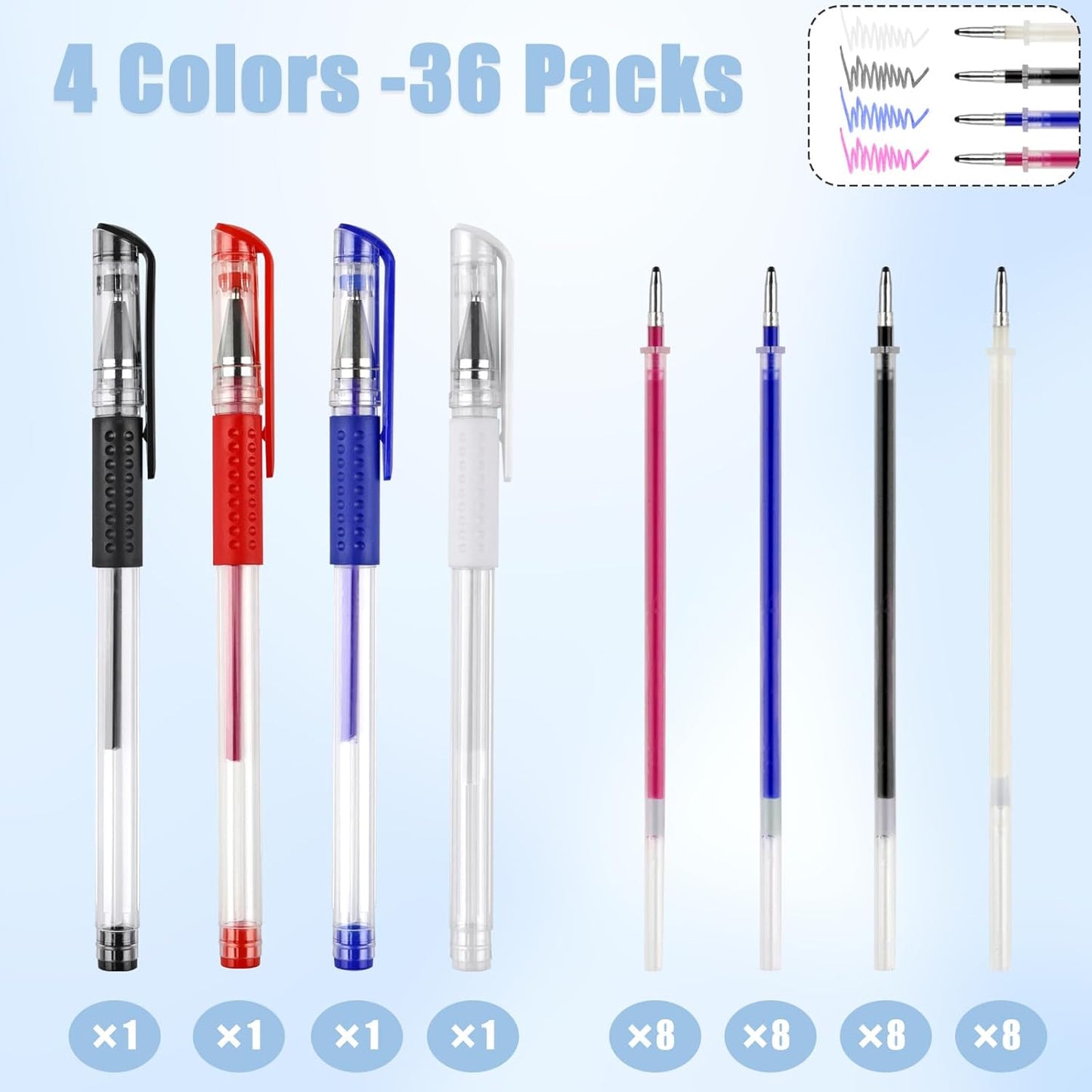 4 Pcs Heat Erasable Pens for Fabric with 32 Refills, Fabric Marking Pens for Sewing, Quilting, Embroidery, Dressmaking, Tailors Sewing Chalk Pencils
