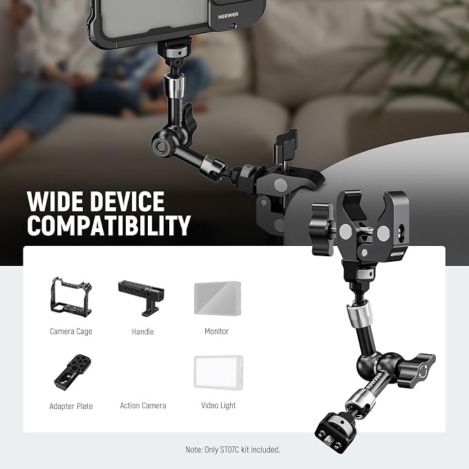 NEEWER 7" Articulating Magic Arm Clamp Mount - Image 2