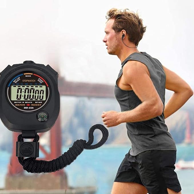 Multi-Function Electronic Digital Sport Stopwatch Timer, Large Display - Image 7