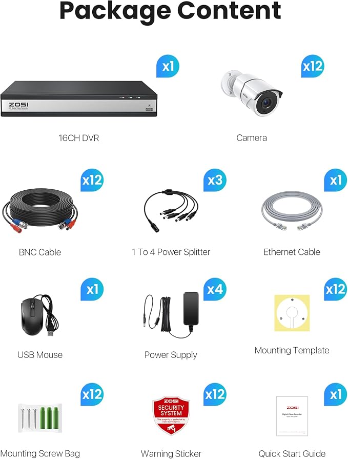 ZOSI 16 Channel Wired Security Camera System - Image 9