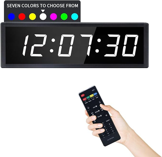 Large Digital Wall Clock with Remote Control, LED Stopwatch Timer, Count Up by GANXIN