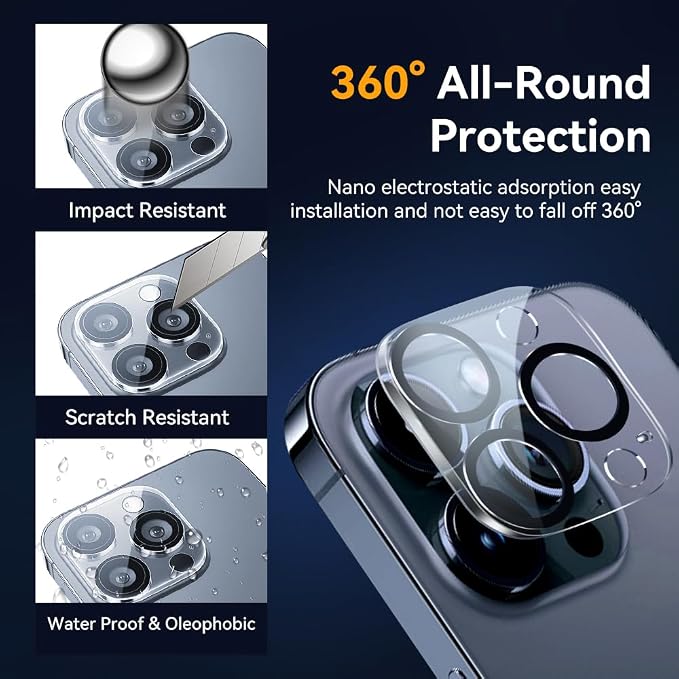 Camera Lens Protector for iPhone 14 Pro 6.1" ＆ iPhone 14 Pro Max 6.7", 9H - Image 2