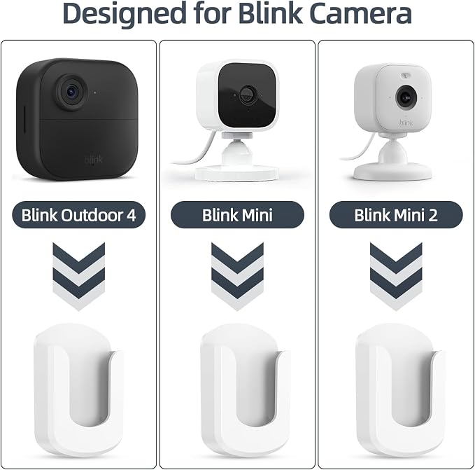 3 Pack Blink Camera No Drilling No Screws Wall Mount Bracket, Adhesive Blink - Image 2