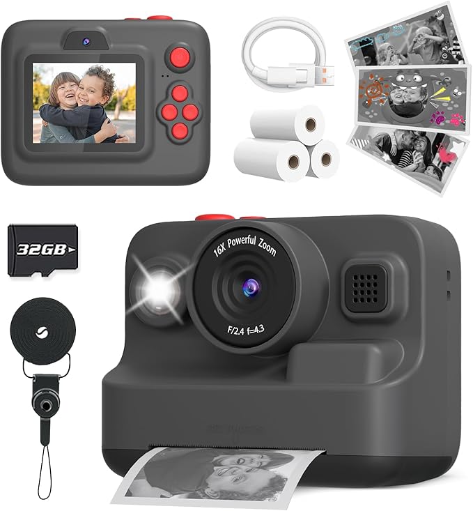 Yehtta Kids Camera Instant Print, Dual-Lens Front Rear Selfie Camera by Yehtta