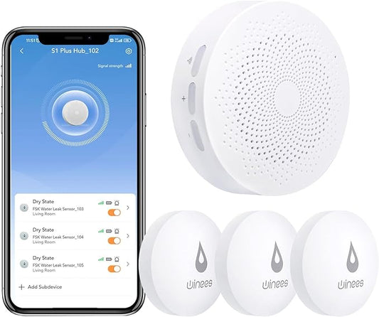 Winees WiFi Water Detector, 3 Pack Water Sensors by WINEES