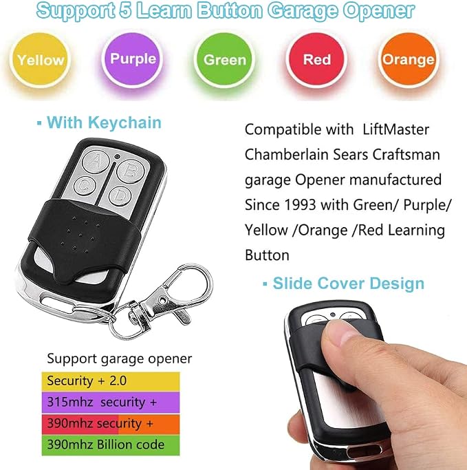 Universal Garage Remote with Keychain Works Chamberlain Liftmaster Craftsman - Image 2
